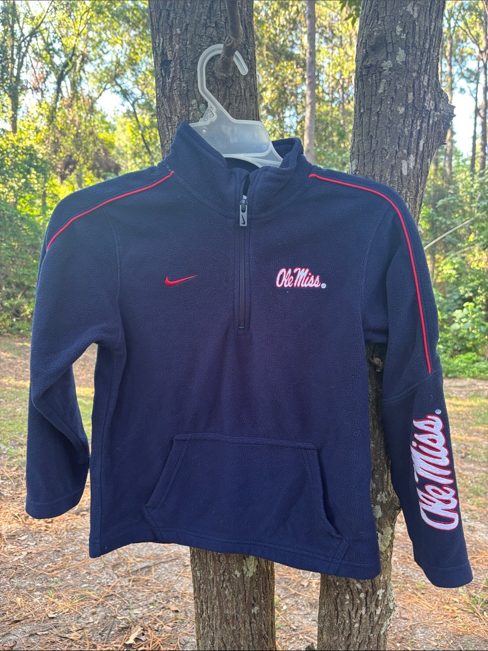 Nike Ole Miss Rebels Youth 8-10 Navy 1/4 Zip Pullover SEC Game Day